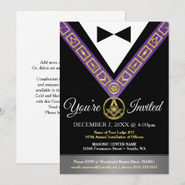 Grand Lodge vrijmetselaarsuitnodigingen | Paarse e Kaart