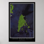 Grand Manan Island New Brunswick Satellite Poster (Voorkant)