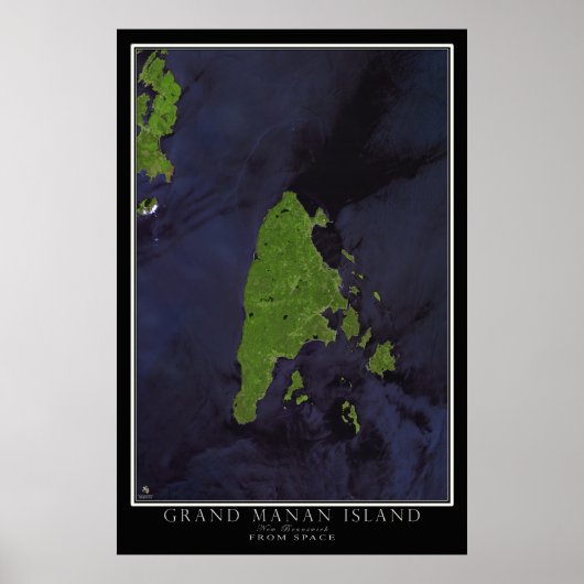 Grand Manan Island New Brunswick Satellite Poster (Voorkant)