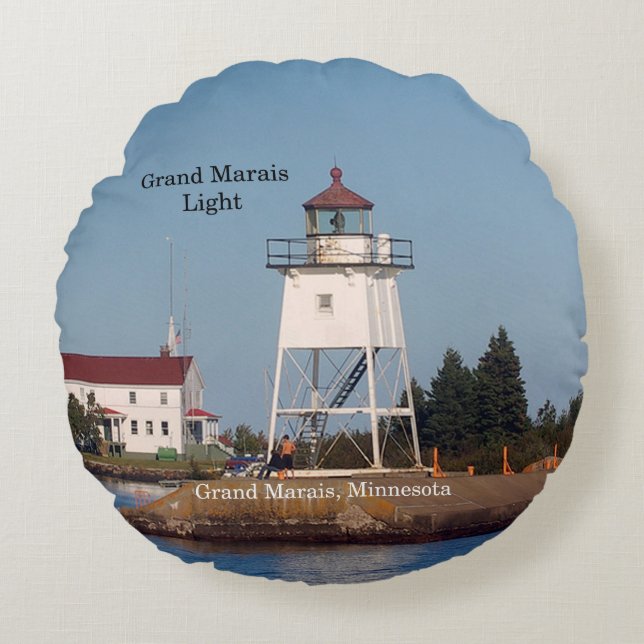 Grand Marais Light-ronde Rond Kussen (Voorkant)