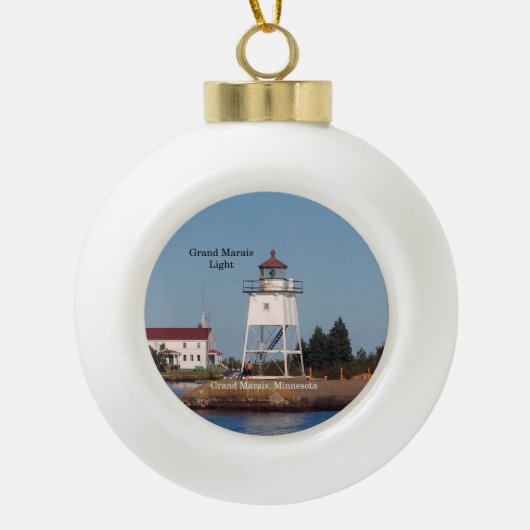 Grand Marais Light-versiering Keramische Bal Ornament (Voorkant)