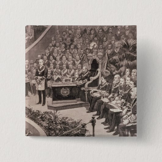 Grand Masonic Gathering in de Royal Albert Vierkante Button 5,1 Cm (Voorkant)