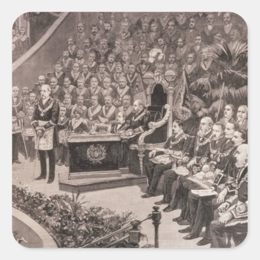 Grand Masonic Gathering in de Royal Albert Vierkante Sticker (Voorkant)