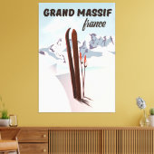 Grand Massif france ski poster art. Canvas Afdruk (Insitu (Woonkamer))