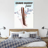 Grand Massif france ski poster art. Canvas Afdruk (Insitu (Slaapkamer))