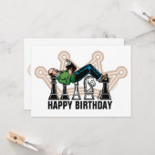 Grand Master Dad Birthday Flat Wenskaart Kaart (Voorkant / Achterkant in situ)