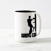 Grand Master - IP Man "Wing Chun" houten dummy Tweekleurige Koffiemok (Voorkant rechts)