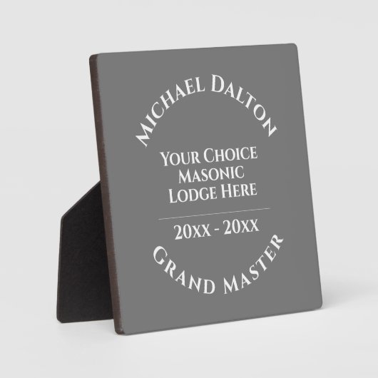 Grand Master Masonic Fotoplaat (Voorkant)