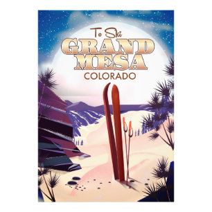grand mesa, Colorado Ski poster. Foto Afdruk