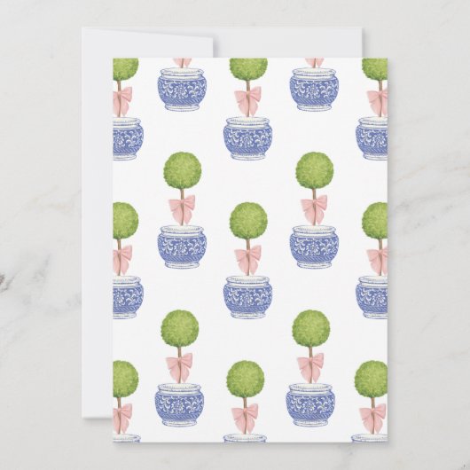 Grand Milennial Topiary Vrijgezellenfeest Invite Kaart (Achterkant)