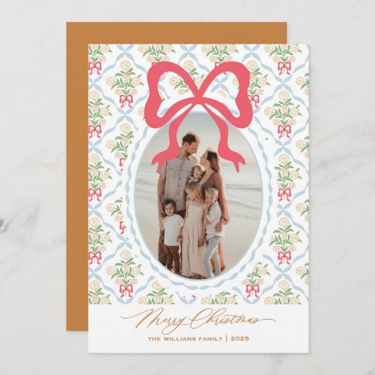 Grand Millennial Coquette Kerstkaart (Voorkant / Achterkant)