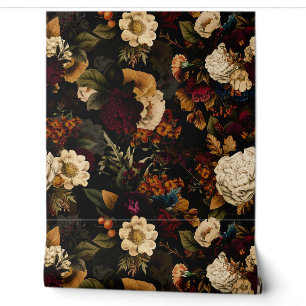 Grand Millennial Maximalism Moody Florals Wallpa Behang