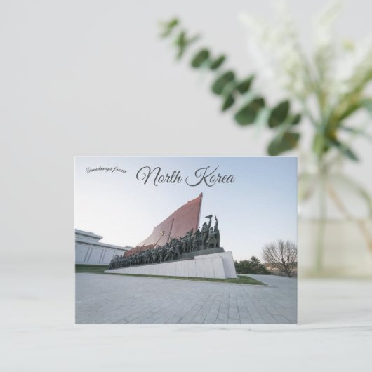 Grand Monument Mansu Hill Pyongyang Noord-Korea Briefkaart (Staand voorkant)