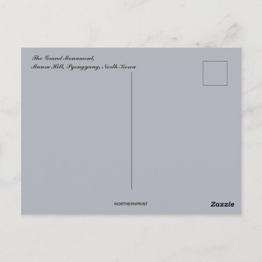 Grand Monument Mansu Hill Pyongyang Noord-Korea Briefkaart (Achterkant)
