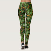 Grand Moss Groen en Goud Marmer Textuur Design Leggings (Achterkant)
