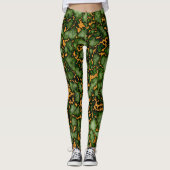 Grand Moss Groen en Goud Marmer Textuur Design Leggings (Voorkant)
