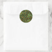 Grand Moss Groen en Goud Marmer Textuur Design Ronde Sticker (Tas)