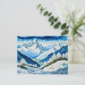 Grand Mountain Peaks met besneeuwde toppen Feestdagenkaart (Staand voorkant)