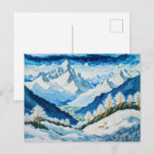 Grand Mountain Peaks met besneeuwde toppen Feestdagenkaart (Voorkant / Achterkant)