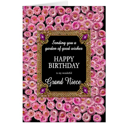 Grand Niece Verjaardag Roze Daisies (Voorkant)