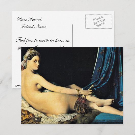 Grand Odalisque, Français La Grande Odalisque Briefkaart (Voorkant / Achterkant)