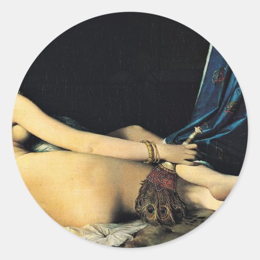 Grand Odalisque, Français La Grande Odalisque Ronde Sticker (Voorkant)