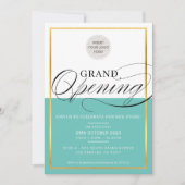 GRAND OPENEN modern zakelijk logo groen goud Kaart (Voorkant)