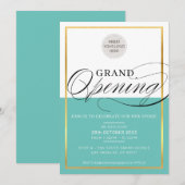 GRAND OPENEN modern zakelijk logo groen goud Kaart (Voorkant / Achterkant)