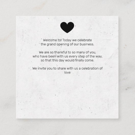 Grand Opening aankondiging flyer card (Achterkant)