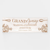 Grand Opening Bakery Business Floral Whisk Spoon Spandoek (Horizontaal)