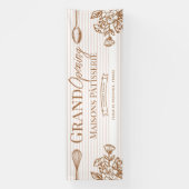 Grand Opening Bakery Business Floral Whisk Spoon Spandoek (Verticaal)