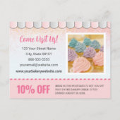 Grand Opening Bakkerij Cafe Roze Glitter Aankondigingskaart (Achterkant)