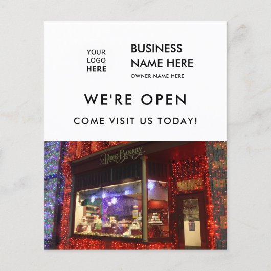 Grand Opening Bakkerij Winkel Aangepaste foto logo Flyer (Voorkant)