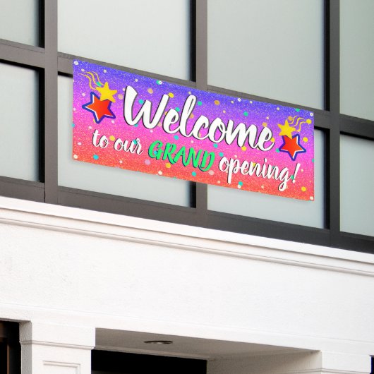 Grand Opening Banner (Buitenkant Gebouw)