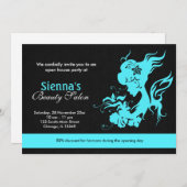 Grand Opening Beauty Salon (Turquoise) Kaart (Voorkant / Achterkant)