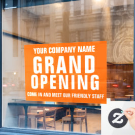 Grand opening bedrijfsbord raamsticker