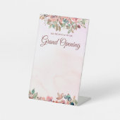 Grand opening blanco kaart reclamebord met voetstuk (Voorkant)