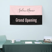 Grand Opening Bleek Roze Zwart Manuscript Beauty S Spandoek (Beurs)