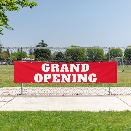 Grand Opening Bold Rood Wit Grote Outdoor Spandoek (Insitu)