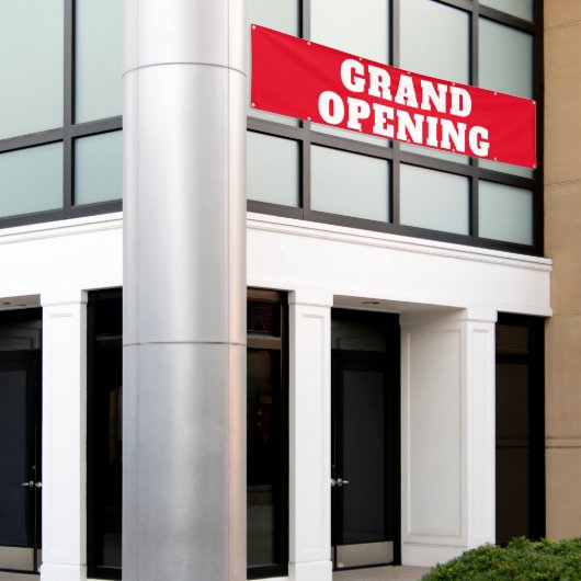 Grand Opening Bold Rood Wit Grote Outdoor Spandoek (Buitenkant Gebouw)
