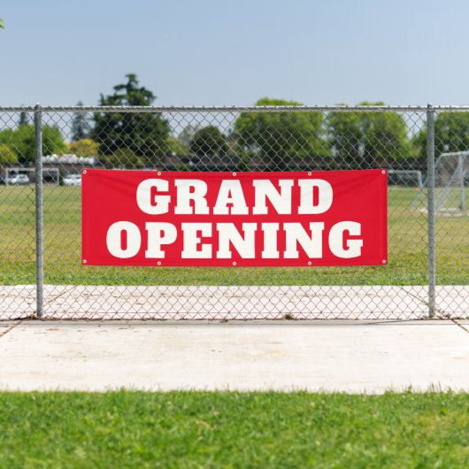 Grand Opening Bold Rood Wit Grote Outdoor Spandoek (Insitu)