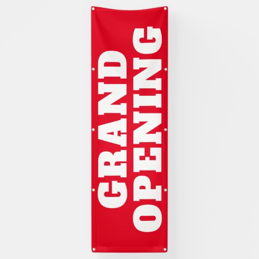 Grand Opening Bold Rood Wit Grote Outdoor Spandoek (Verticaal)