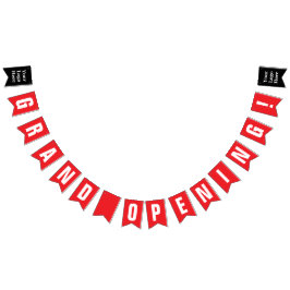 Grand Opening Bright Red and White Your Logo Here Vlaggetjes