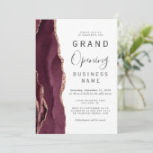 Grand Opening Burgundy Roos Gold Agate Kaart (Staand voorkant)