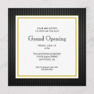Grand Opening Business Professional   Zwart & Goud Kaart