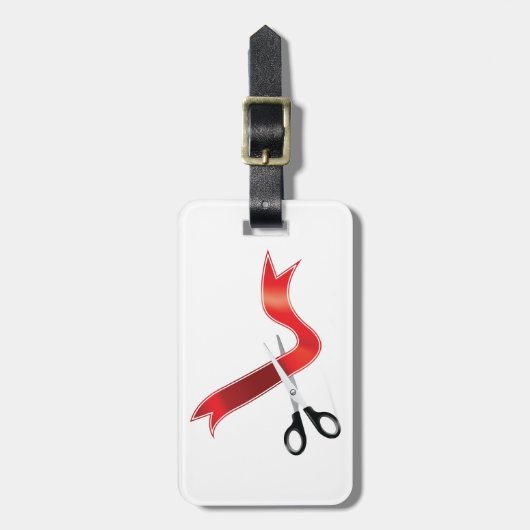 Grand Opening Celebration Schaar Snijlint Bagagelabel (Voorkant verticaal)