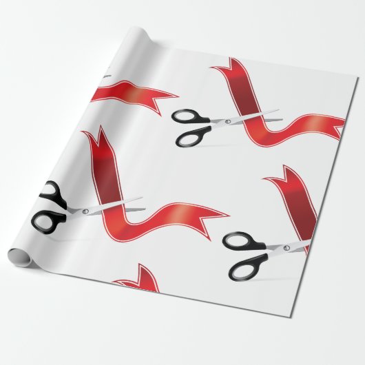 Grand Opening Celebration Schaar Snijlint Cadeaupapier (Uitgerold)