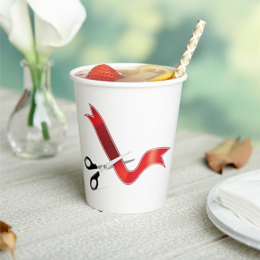 Grand Opening Celebration Schaar Snijlint Papieren Bekers