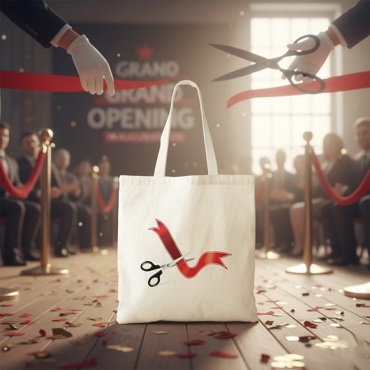 Grand Opening Celebration Schaar Snijlint Tote Bag