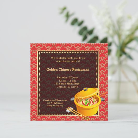 Grand Opening Chinese Restaurant Kaart (Staand voorkant)